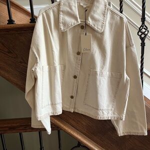 NWT Elan Off-White Jacket contrast Stitching Small